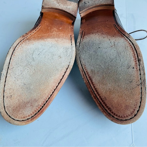 Beckett Simonon Men 12 D Brown Kent Wingtip Brogue Oxford Dress Shoes Longwing - Picture 11 of 12